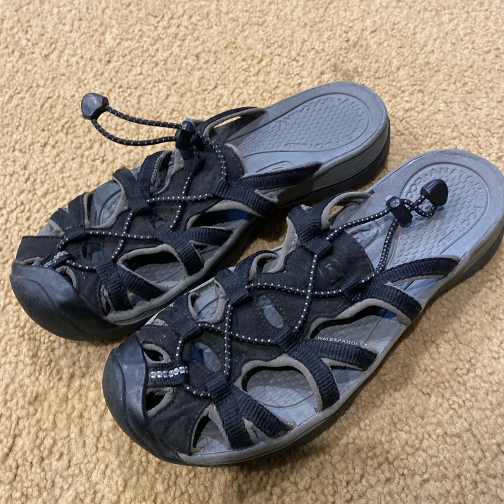 Keen black slip on sandals size 10